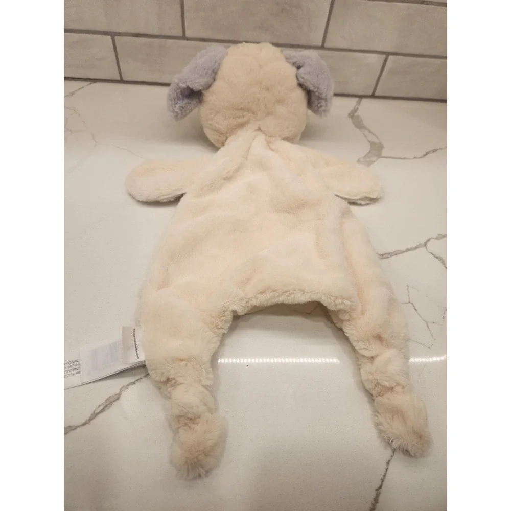 Animal Adventure Dog Puppy Lovey Security Blanket Cream Peach Polka Dot Knot